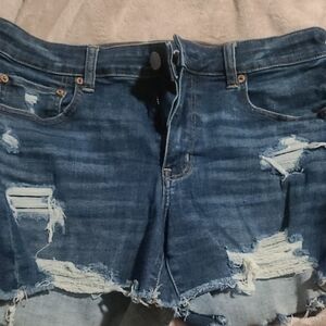 American Eagle Outfitters Distressed Denim Shorts - Blue